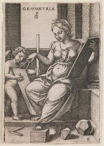 Geometria, da série "As Artes Liberais". de Georg Pencz
