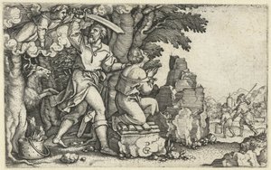 Sacrifício de Abraão por Isaac
História de Abraão (título da série) de Georg Pencz