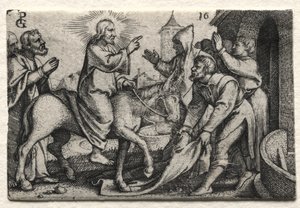 A vida de Jesus Cristo: Cristo entrando em Jerusalém, c. 1534-35. de Georg Pencz