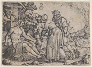 A Perseguição de Jó. de Georg Pencz
