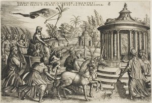 O Triunfo da Castidade, prato dois de Os Triunfos de Petrarca de Georg Pencz