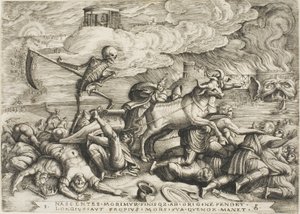 O Triunfo da Morte, placa cinco de Os Triunfos de Petrarca de Georg Pencz