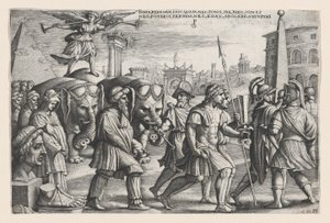 O triunfo da fama sobre a castidade, de Os triunfos de Petrarca. de Georg Pencz