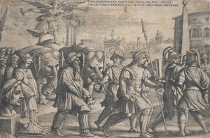 O triunfo da fama sobre a castidade, de Os triunfos de Petrarca. de Georg Pencz