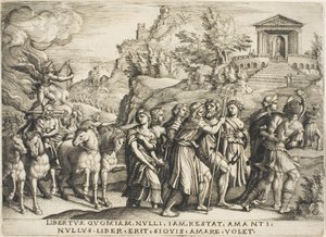O Triunfo do Amor, prato um dos Triunfos de Petrarca de Georg Pencz