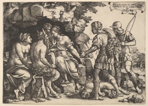 Thetis e Quíron, 1543. de Georg Pencz