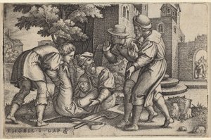 Tobias enterrando um dos filhos de Israel de Georg Pencz
