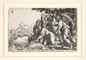 Tobit and the Angel, pl. 5 da série The Story of Tobit de Georg Pencz