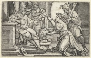 Mulher declara sua inocência sob juramento Boca da verdade Bocca della Verita de Georg Pencz