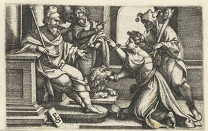 Mulher declara a sua inocência sob juramento
Boca da verdade
Bocca della Verità de Georg Pencz