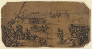 A inundação de Georg Pencz after Michelangelo