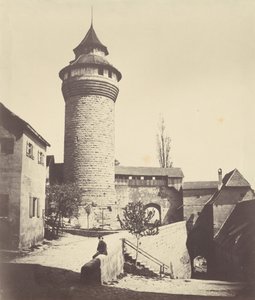 Der Runde Turm und der Festung in Nürnberg (A Torre Redonda e a Fortaleza em Nuremberga),c. 1852 (fotografia) de Georg Schmidt