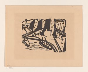 Barcos num cais da cidade de Georg Schrimpf (signed by artist)