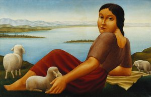 Menina com ovelhas; Menina com ovelhas, 1923