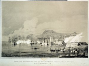 A batalha de Sinop em 30 de novembro de 1853 (litografia)