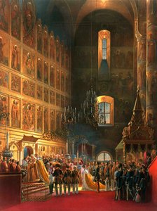 A unção do czar Alexandre II da Rússia, Moscou, 1856.