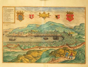Bergen do Civitates Orbis Terrarum, de Georg Braun de Georg Braun and Hogenberg Franz