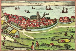 Cidade de Landskrona, um porto anti-hanseático, Dinamarca