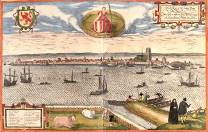 Dordrecht, Países Baixos de Georg and Hogenberg Franz (1535 90) Braun
