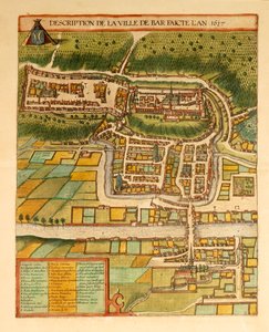 Mapa de Bar-Le-Duc de Civitates Orbis Terrarum por Georg Braun de Georg Braun and Hogenberg Franz