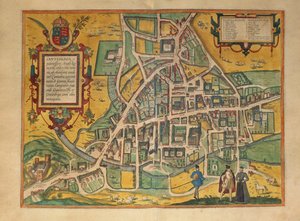 Mapa de Cambridge de Civitates Orbis Terrarum, de Georg Braun de Georg Braun and Hogenberg Franz