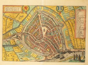 Mapa de Gouda de Civitates Orbis Terrarum por Georg Braun de Georg Braun and Hogenberg Franz