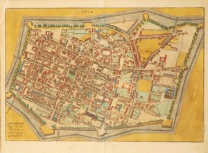 Mapa de Lucca de Civitates Orbis Terrarum, de Georg Braun de Georg Braun and Hogenberg Franz