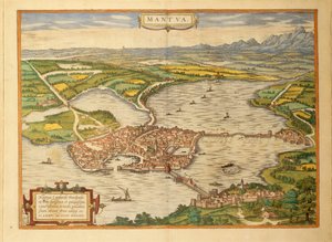 Mapa de Mântua do Civitates Orbis Terrarum, de Georg Braun