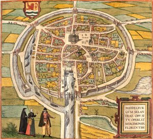 Middelburg, Países Baixos de Georg and Hogenberg Franz (1535 90) Braun
