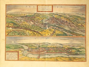 Praga e Cheb, Eger do Civitates Orbis Terrarum de Georg Braun de Georg Braun and Hogenberg Franz