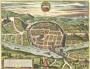 Saintes, França de Georg and Hogenberg Franz (1535 90) Braun