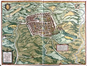 Caiazzo (província de Caserta), Itália de Georg Braun and Hogenberg Franz