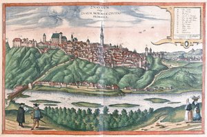 Znojmo, República Checa (gravura de Georg Braun and Hogenberg Franz