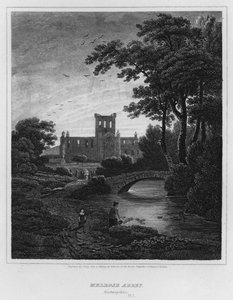 Melrose Abbey, Roxburgshire (gravura)