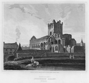 Vista Sudeste da Abadia de Jedburgh, Roxburgshire (gravura)