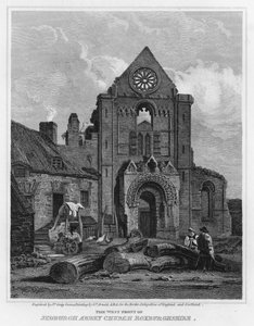 The West Front of Jedburgh Abbey Church Roxburghshire (gravura)