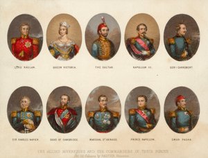 Soberanos aliados e comandantes militares da Guerra da Crimeia de George (after) Baxter