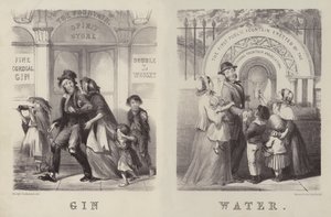 Gin e Água (gravura) de George (after) Cruikshank