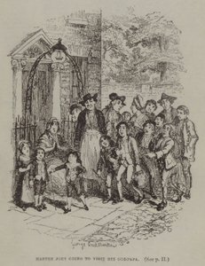 Mestre Joey vai visitar o seu Godpapa (gravura) de George (after) Cruikshank