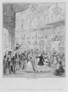 Randulph e Hilda dançando na Rotunda em Ranelagh (gravura) de George (after) Cruikshank