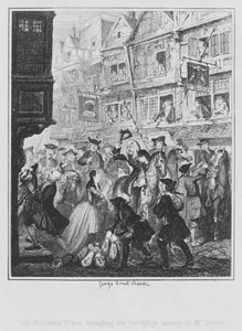 Sir Bulkeley Price trazendo o dinheiro da hipoteca ao Sr. Scarve (gravura) de George (after) Cruikshank