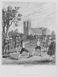 O Duelo nos Campos de Tothill (gravura) de George (after) Cruikshank