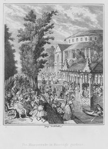 A Mascarada nos Jardins Ranelagh (gravura) de George (after) Cruikshank