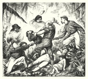 Um duelo de espingardas no Arkansas (gravura) de George (after) Du Maurier
