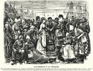 Soco cartoon: Billingsgate a la Francaise (gravura) de George (after) Du Maurier
