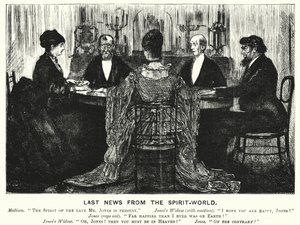Soco cartoon: Últimas Notícias do Mundo Espiritual (gravura) de George (after) Du Maurier