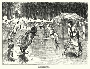 Punch cartoon: Rink-Tennis (gravura) de George (after) Du Maurier