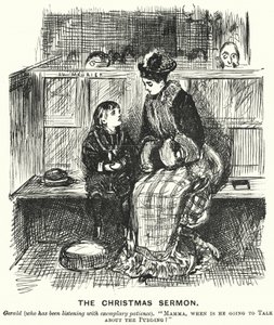 Soco cartoon: O Sermão de Natal (gravura) de George (after) Du Maurier
