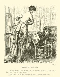 Jovem, mas prático (gravura) de George (after) Du Maurier