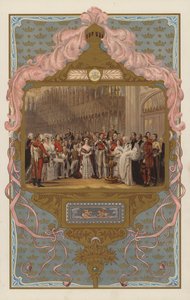 O baptizado do futuro Rei Eduardo VII (cor litho) de George (after) Hayter